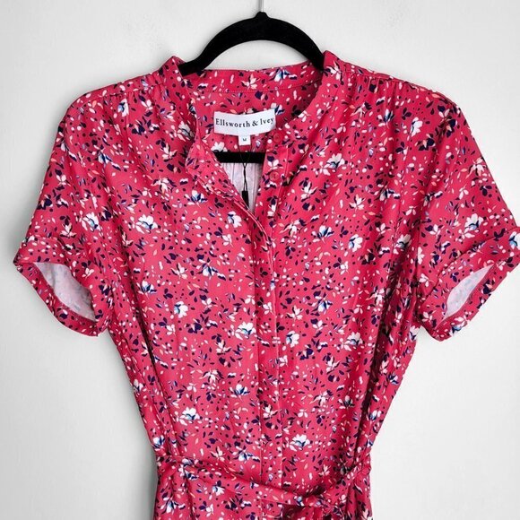 NWT Ellsworth & Ivey Chloe Pink Floral Boho Peasant Ruffled Hem Dress - Picture 6 of 13